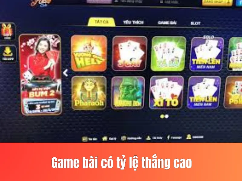 game bài có tỷ lệ thắng cao